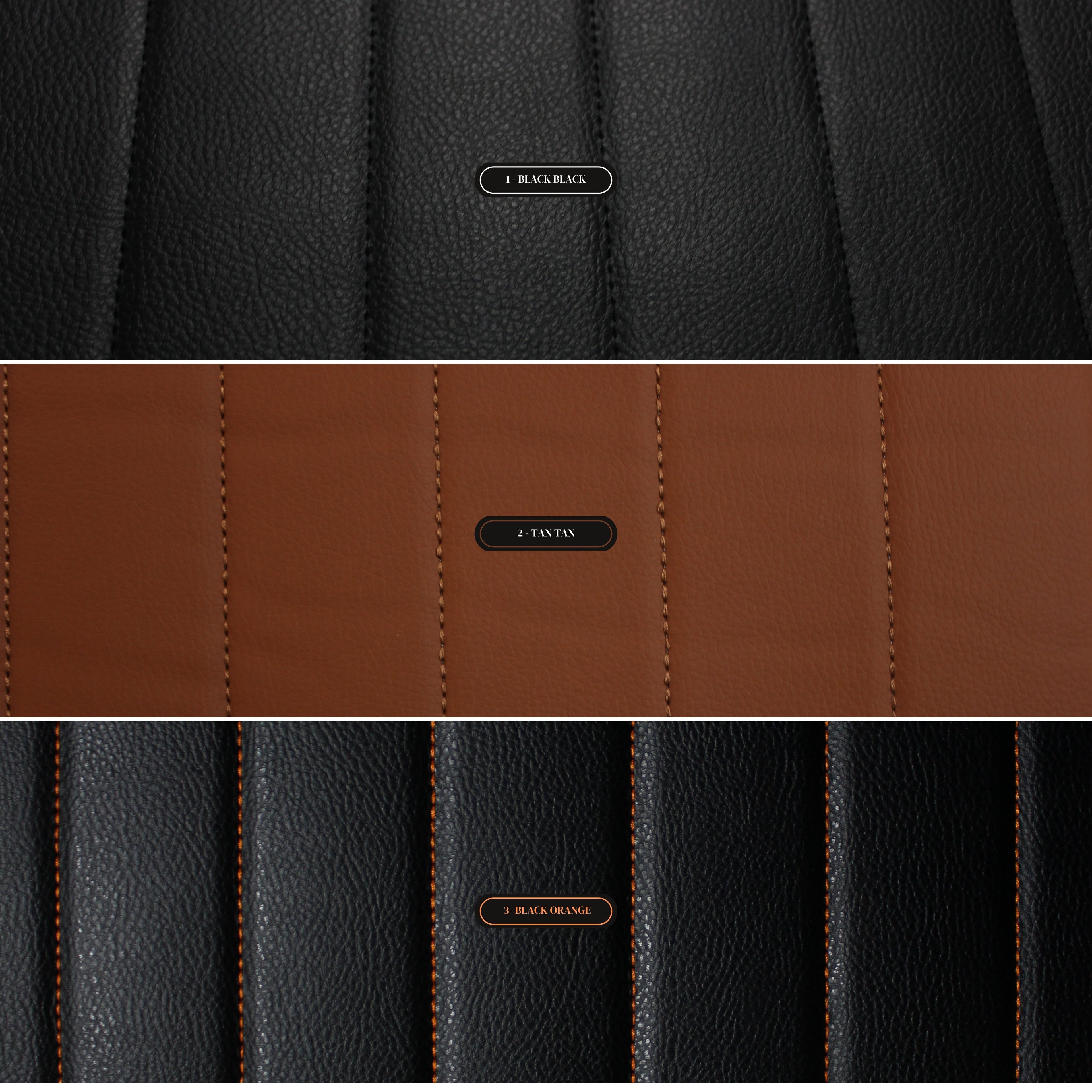 Black Quilted Black Vinyl Faux Leather Car Upholstery Fabric | 2" x 5cm Pattern Line Stitch with 5mm Foam Backing | 140cm Wide | Automotive Projects