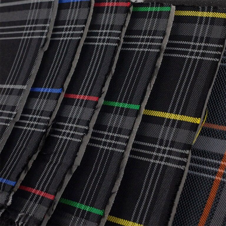 GTI Gray Plaid Car Upholstery Fabric - VW Golf MK7- 3.5mm Comfort Foam - 59" - 150CM - Tartan Chic - Ideal for Seat, Interior, Automobile