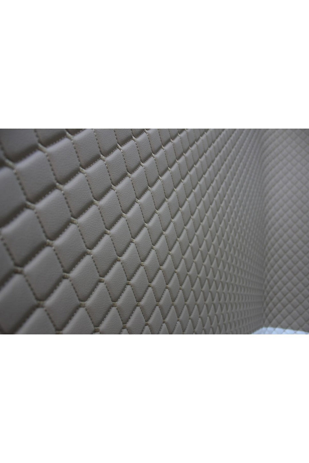 Beige Beige Quilted Beige Vinyl Faux Leather Car Upholstery Fabric | 2"x2" 5x5cm Diamond Stitch with 5mm Foam | 140cm Wide | Automotive Projects