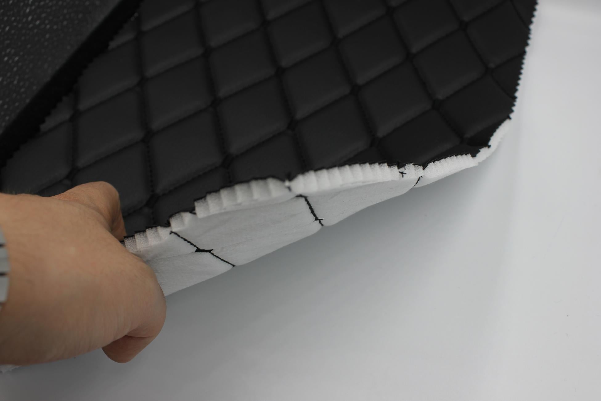 black-quilted-vinyl-faux-leather-car-upholstery-fabric-diamond