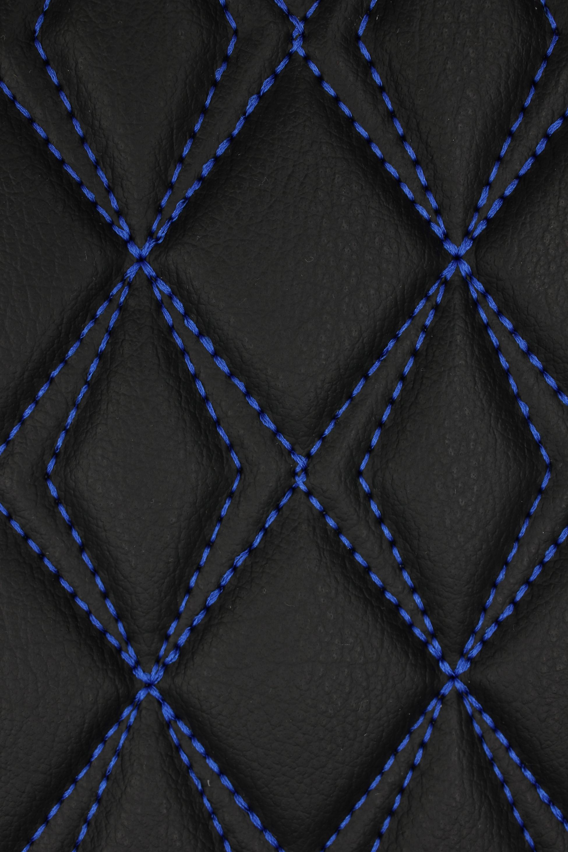 blue-quilted-black-faux-leather-car-upholstery-fabric-double-diamond