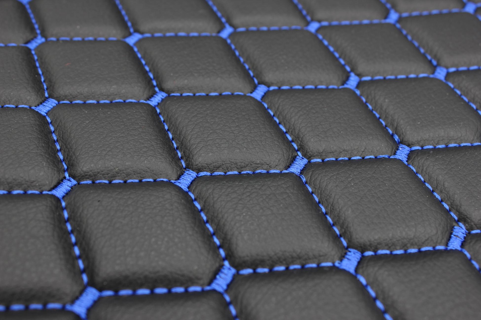 blue-quilted-black-faux-leather-car-upholstery-fabric-diamond