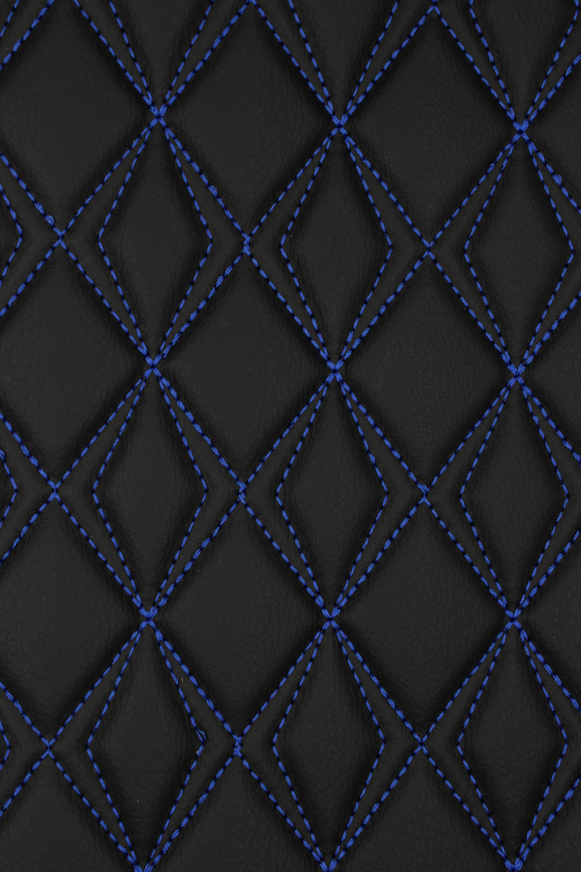 blue-quilted-black-faux-leather-car-upholstery-fabric-double-diamond